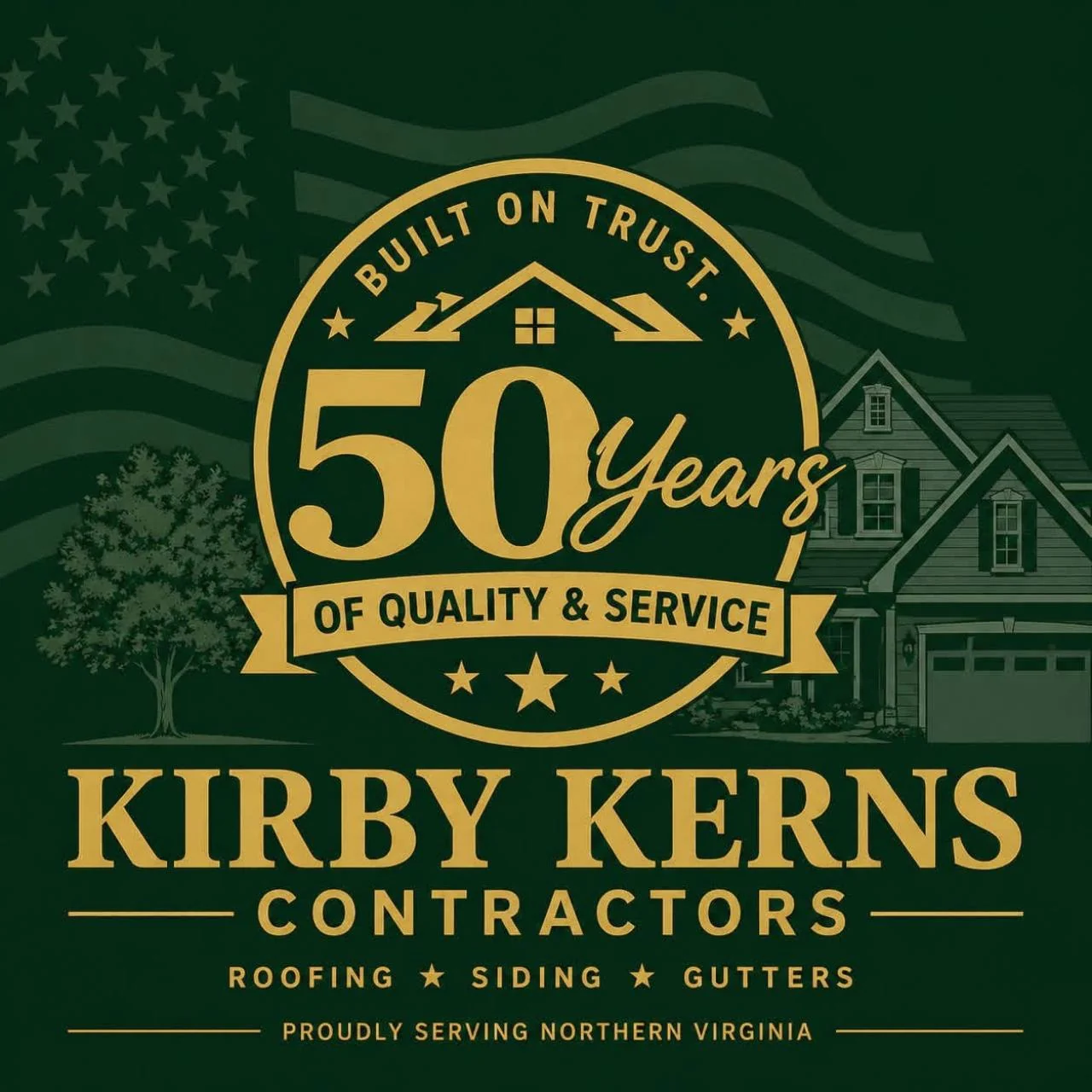 Kirby Kerns Contractors Built on Trust 50 Years of Quality and Service anniversary artwork